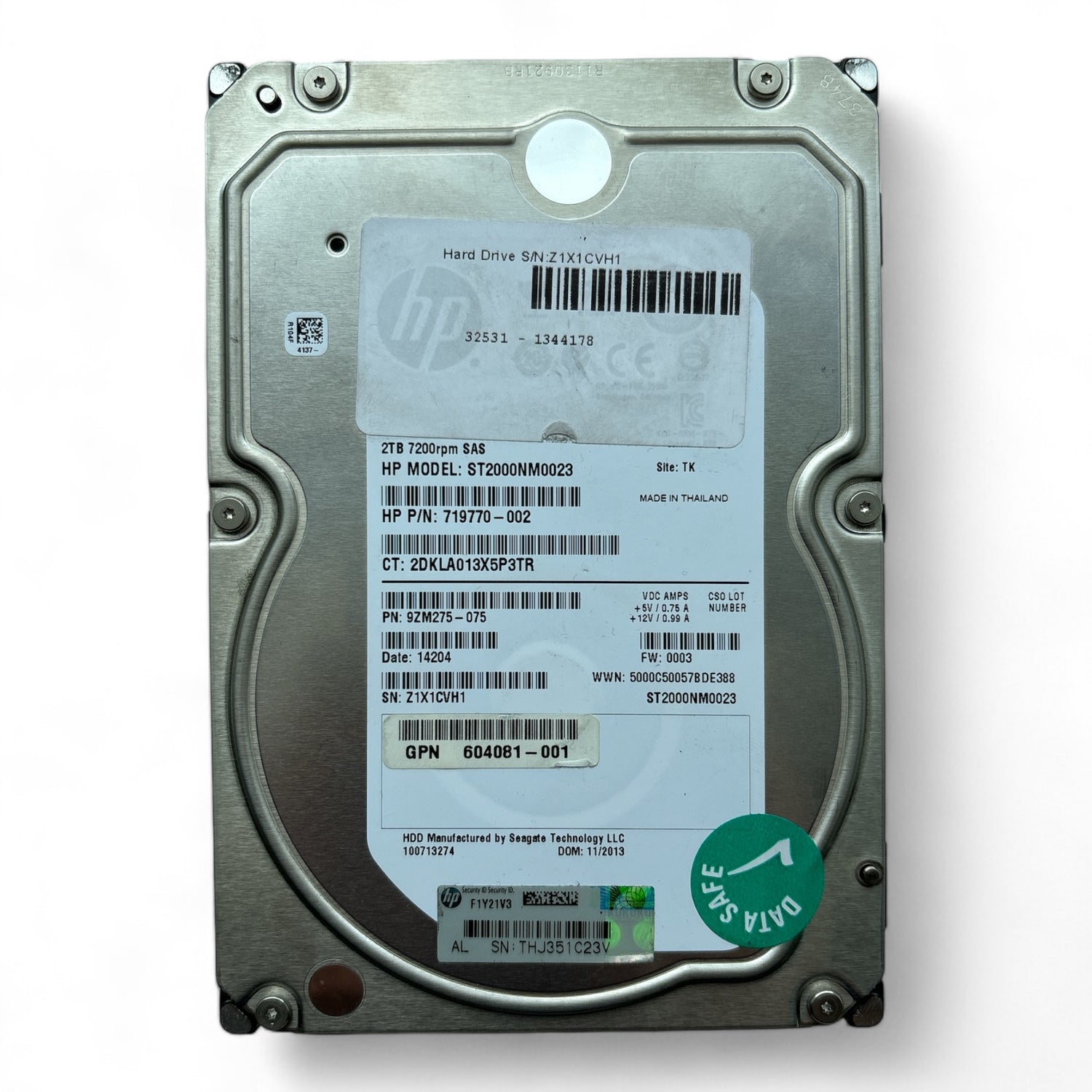 2TB, SAS, 6Gb/s, Seagate P/N: ST2000NM0023, HP P/N: 719770-002