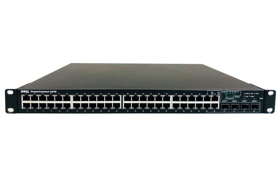 Dell PowerConnect 6248P 48x1Gb+4x SFP 10Gb, PoE (Power over Internet) icl Rackears P/N: 0DX850, DX850