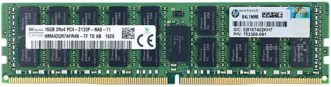 16GB 2Rx4 PC4-2133P Hynix HMA42GR7MFR4N-TF HP P/N: 752369-081