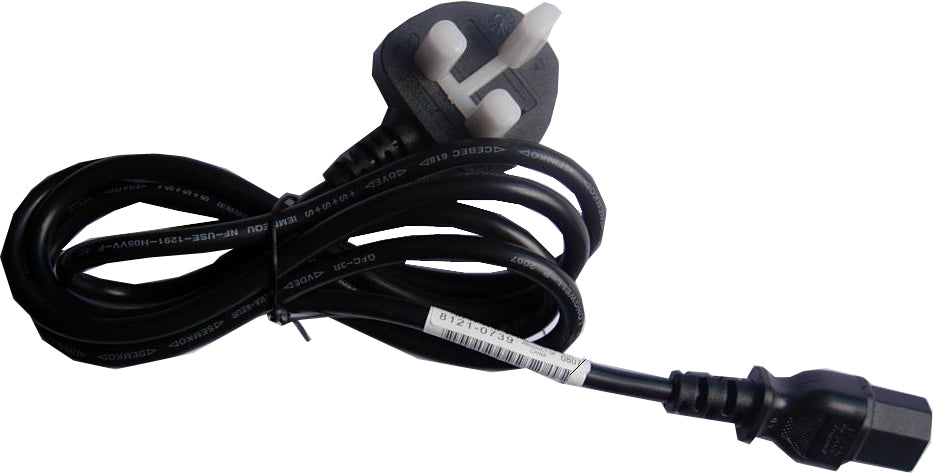 HP Powercord UK plug to IEC320 C13 Black P/N: 8121-0739