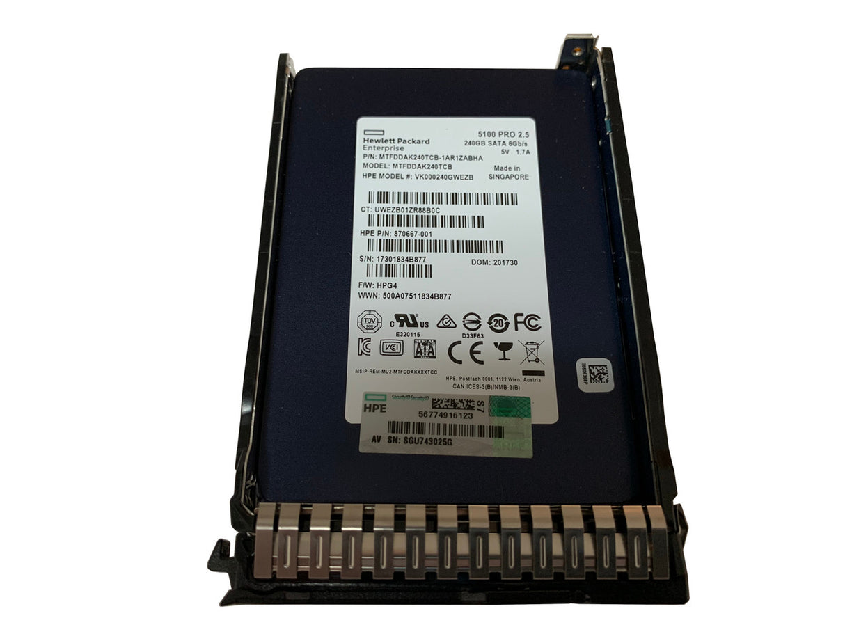 1.92TB SATA 2.5" 6G MU SSD HP P/N: 875513-B21