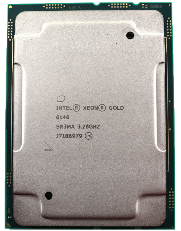 Intel Xeon Gold 6146 - 12-Cores 24-Threads, 3.20Ghz Base 4.20Ghz Turbo, 24.75MB Cache, 165W P/N: SR3MA