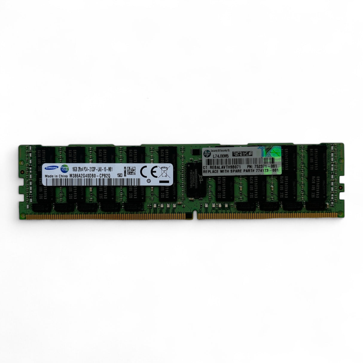 16GB 2Rx4 PC4-2133P Samsung M386A2G40DB0-CPB2Q HP P/N: 752371-081