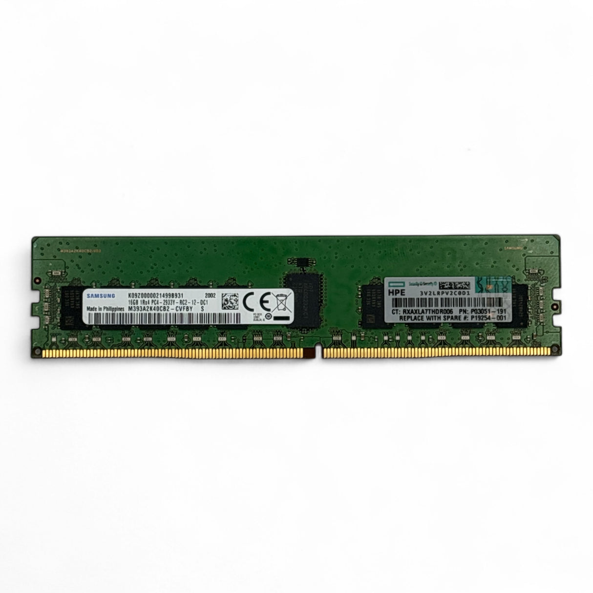 16GB 1Rx4 PC4-2933Y Samsung M393A2K40CB2-CVF8Y HP P/N: P03051-191 P19254-001