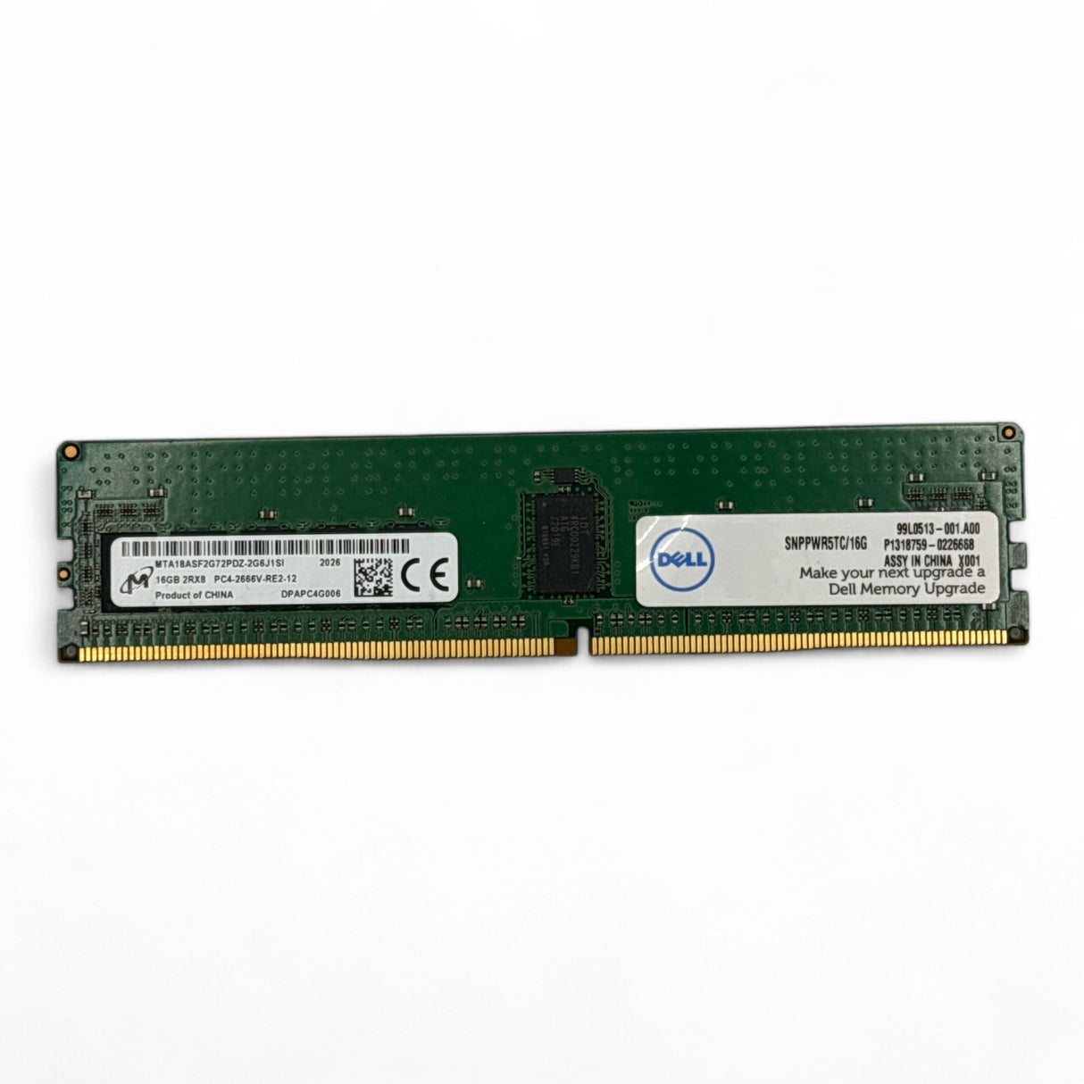 16GB 2Rx8 PC4-2666V Micron MTA18ASF2G72PDZ-2G6J1SI Dell P/N: SNPPWR5TC/16G