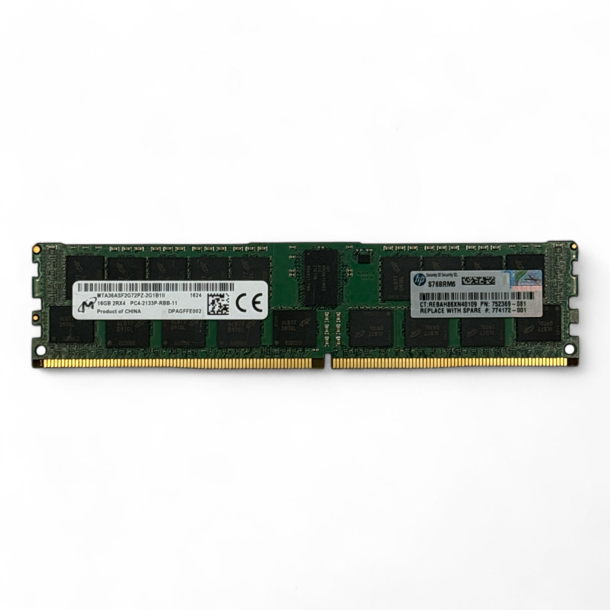 16GB 2Rx4 PC4-2133P Micron MTA36ASF2G72PZ-2G1B1II HP P/N: 752369-081