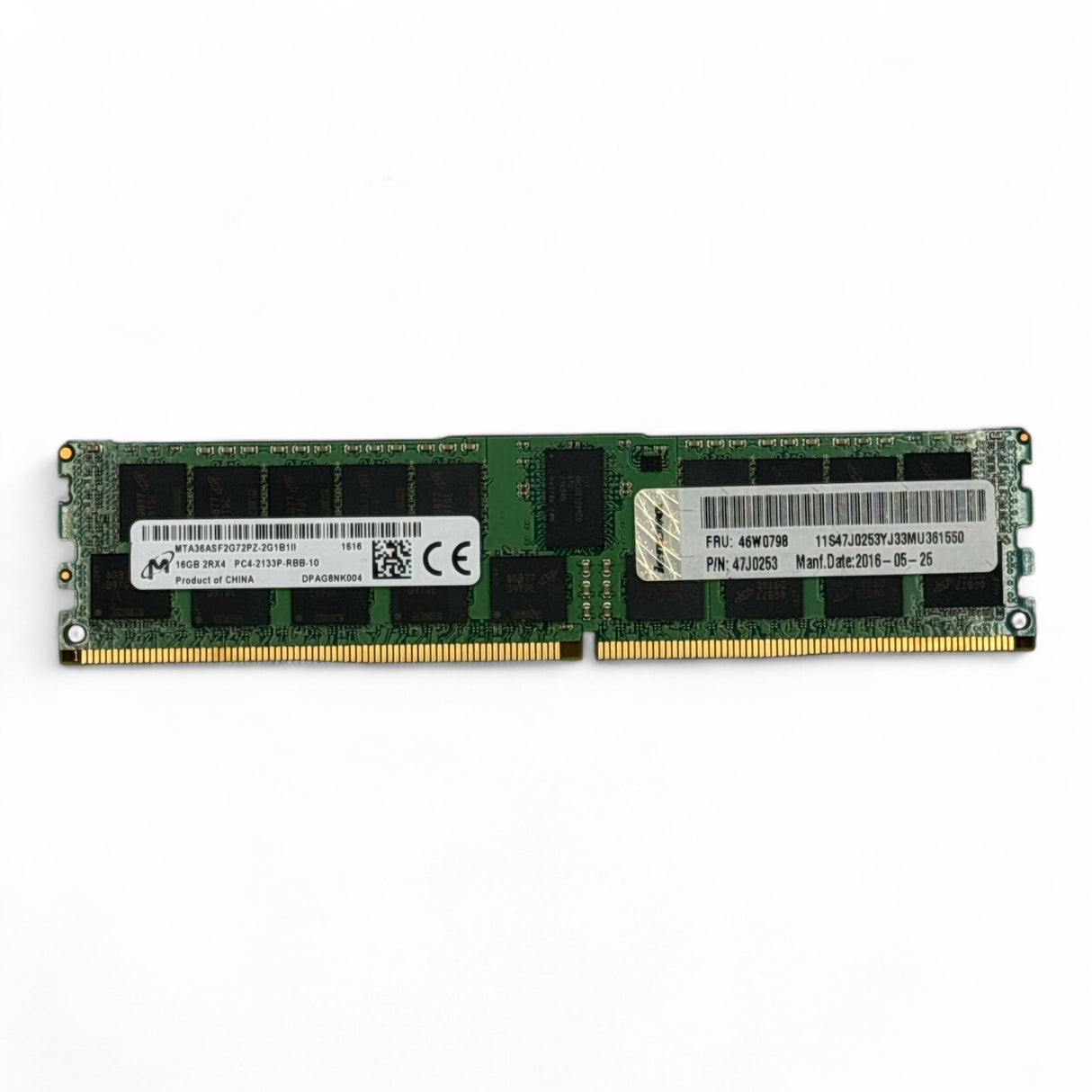 16GB 2Rx4 PC4-2133P Micron MTA36ASF2G72PZ-2G1B1II Lenovo P/N: 47J0253