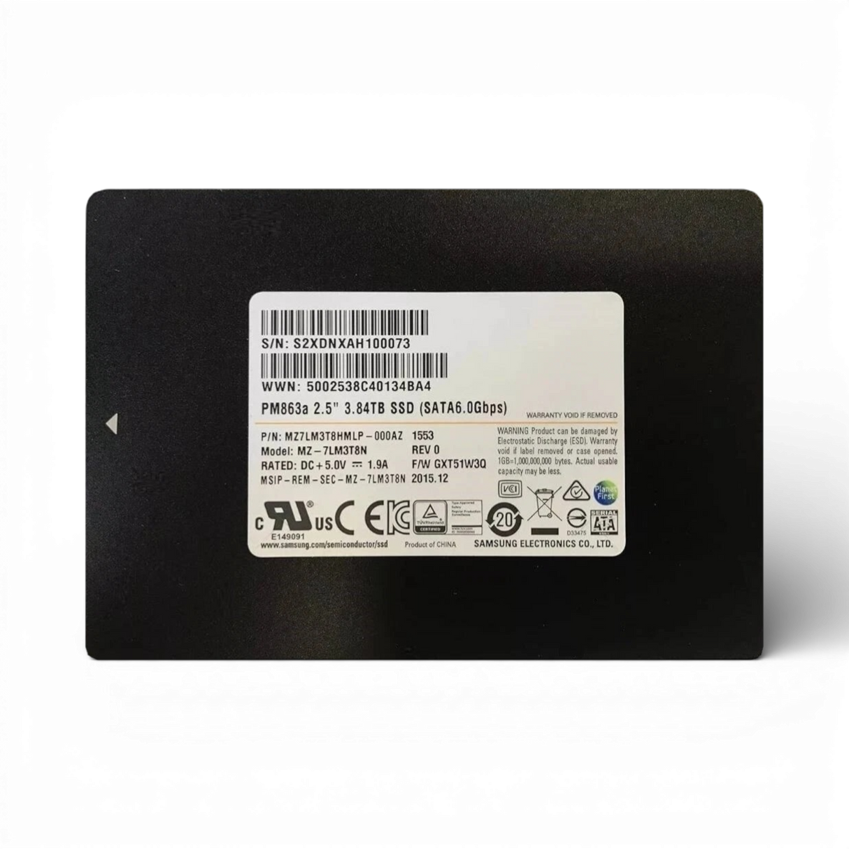3,84 TB SATA 2,5" 6G RI SSD SuperMicro PM863A