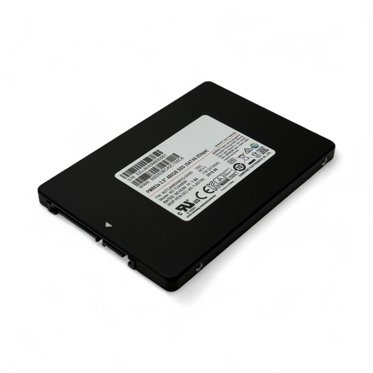 480GB SATA 2.5" SSD 6G Samsung PM863a MZ-7LM480N P/N: MZ7LM480HMHQ-00005