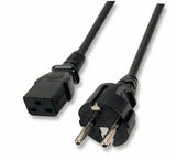 Power Cord European Plug to IEC320 C19, 2.5m Black