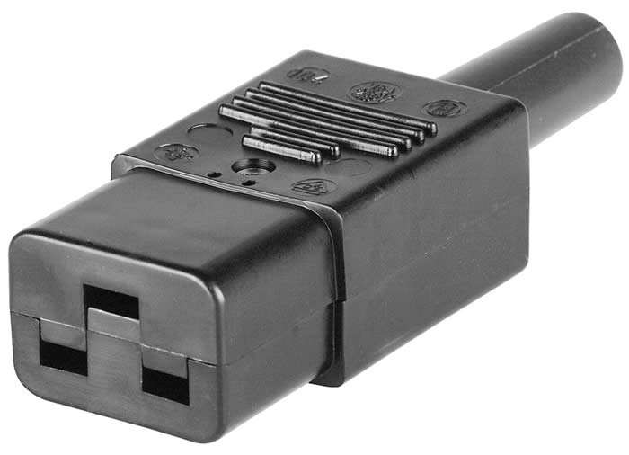 Power Cord European Plug to IEC320 C19, 2.5m Black