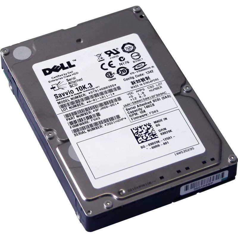 146GB 10k SAS 2.5" HDD 6G 16MB Seagate 9FJ066-051 DELL 0X829K