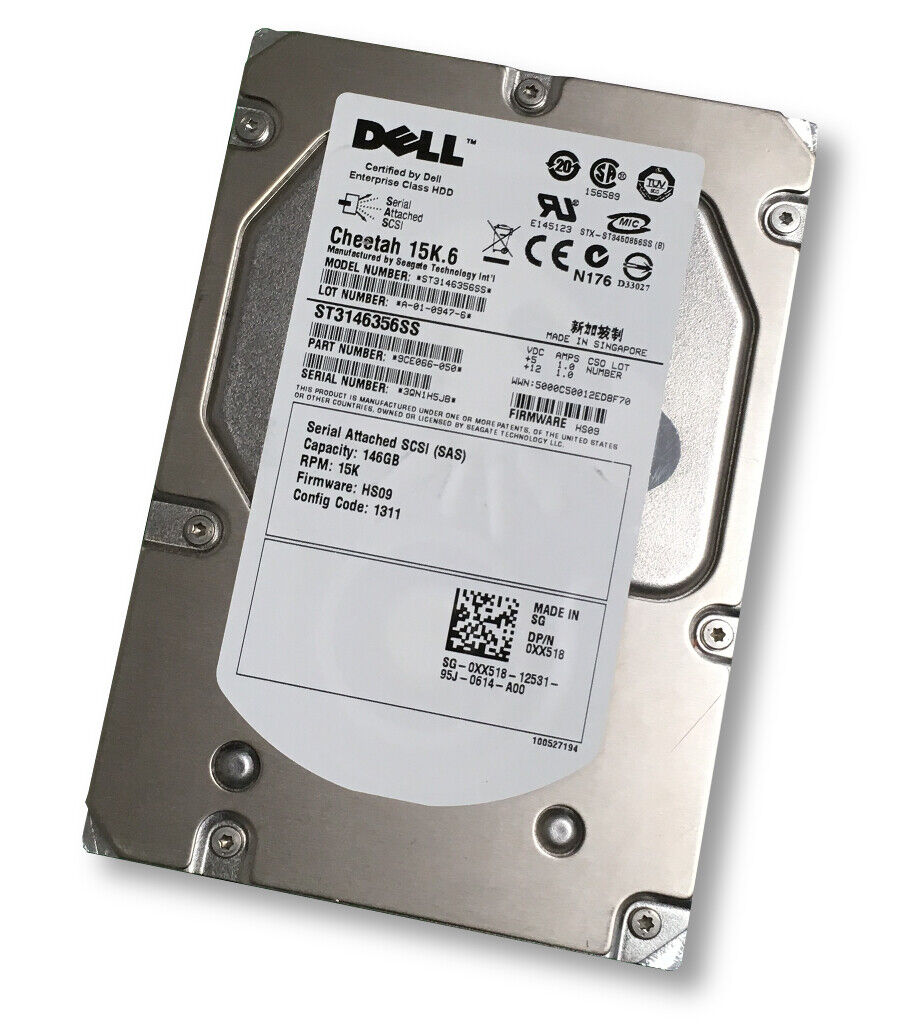 146GB SAS 3.5" 15K6 256MB Seagate 9CE066-050 DELL 0XX518