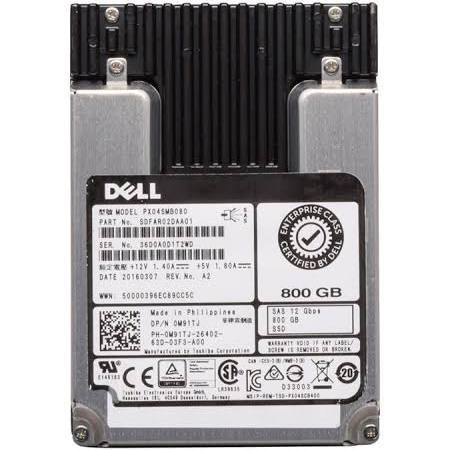 800GB SAS 2.5" SSD Dell 12Gbps MLC 12Gbps 2.5" Drive P/N: 0M91TJ PX04SMB080