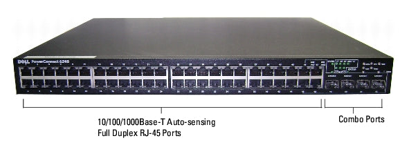 Dell PowerConnect 6248, Gigabit Network Switch P/N: G1306, 0G1306, GU139, 0GU139, 0XT800, XT800