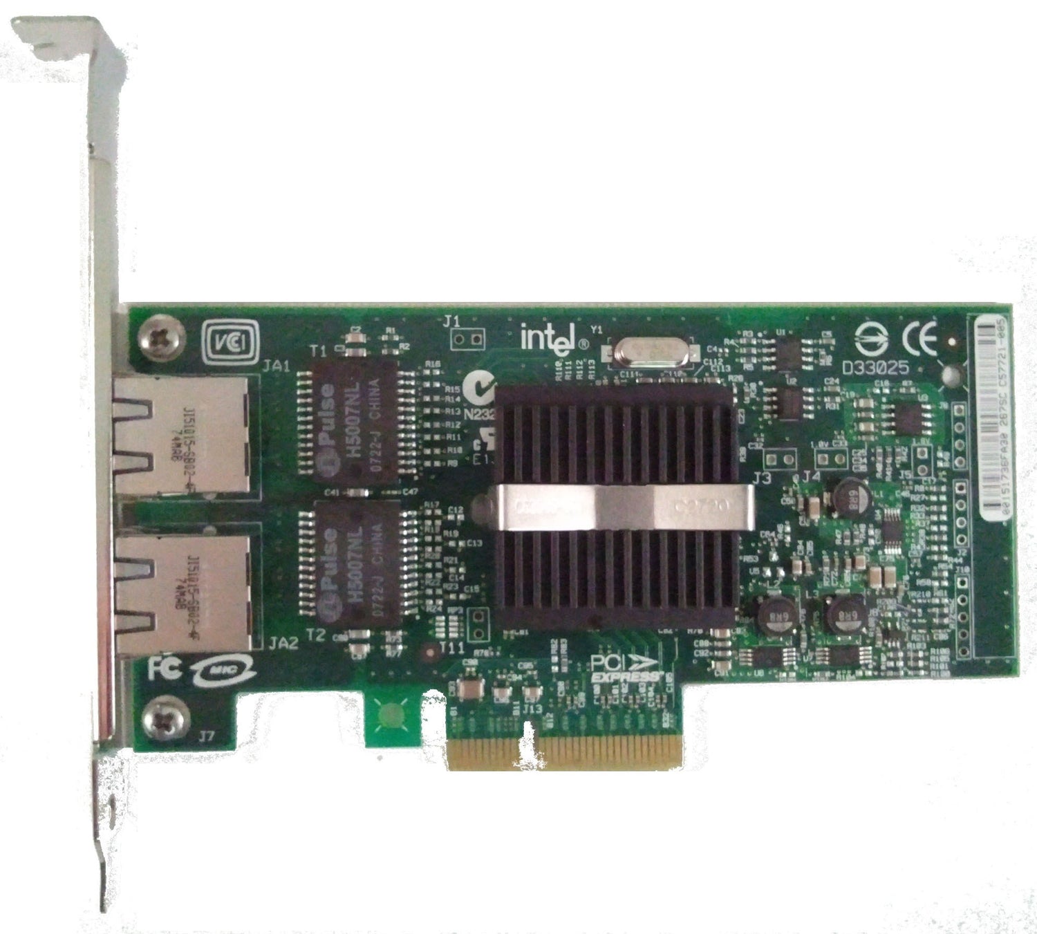 Intel Full Profile Intel PRO/1000 PT 2-Port 1Gb/s NIC P/N: D50868
