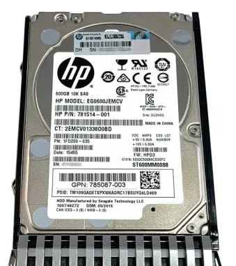 600GB 10K SAS 2.5" HDD 6G HPE EG0600JEMCV ST600MM0088 P/N: 781514-001 1FD200-035