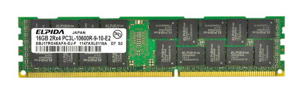 Elpida, 16GB 2Rx4 PC3L-10600R DDR3-1333 ECC Low Voltage