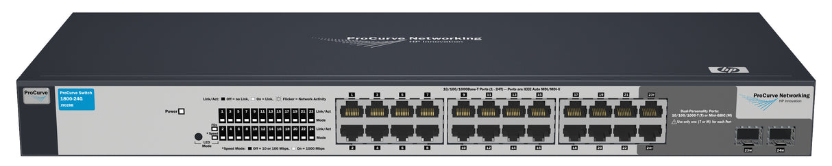 HP ProCurve 1800-24G 24-port Gigabit Switch P/N: J9028B