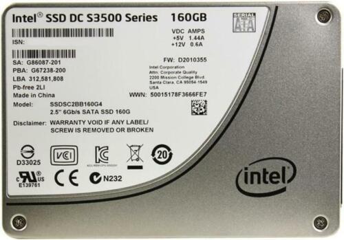 160GB 2.5" 6G SATA SSD MLC Intel SSD DC S3500 SSDSC2BB160G4 P/N: G67238-200