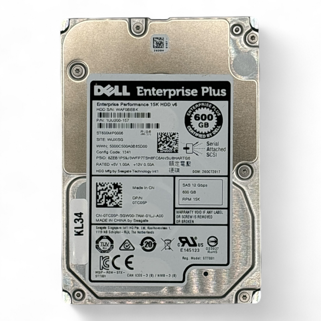 600GB 15K SAS 2.5" HDD 12G DELL  Exos 15E900 ST600MP0006 P/N: 0TC05P TC05P