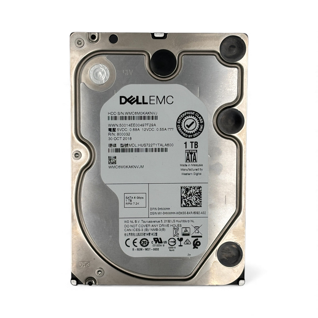 1TB 7.2K SATA 3.5" 6Gbps Dell DP/N: 0HNWHH