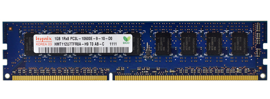 1GB 1Rx8 PC3L-10600E DDR3-1333 ECC Low Voltage, Hynix P/N: HMT112U7TFR8A-H9