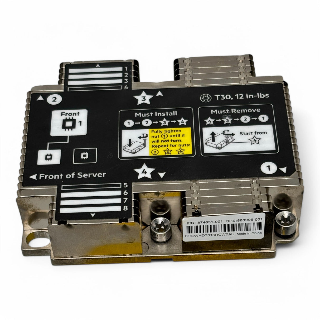 HP Front Heatsink for XL450 G10 P/N: 874631-001, 880996-001, 875724-001, 876625-001, 873551-001
