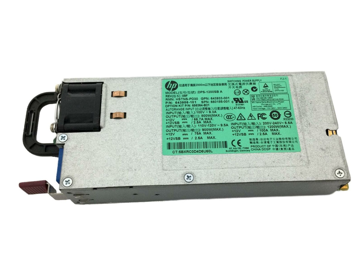 HP 1200W DPS-1200SB - Platinum Power Supply for G8 Servers P/N: N/B