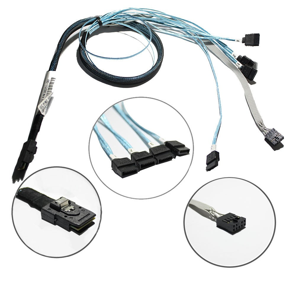  HP Mini SAS SFF8087 to 4x SATA Cable, 38" 96cm for HP Proliant DL120 G7, 538872-001