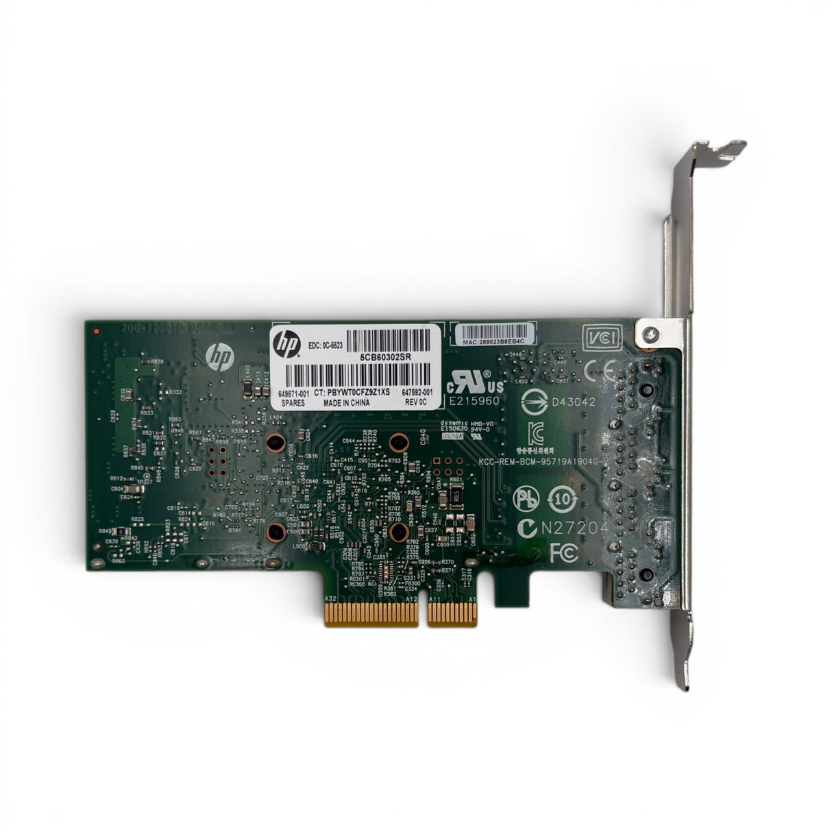 HP 4x 1Gb RJ45 331T NIC Full Profile P/N: 647592-001