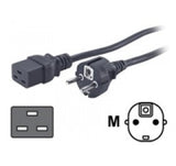 Power Cord European Plug to IEC320 C19, 2.5m Black