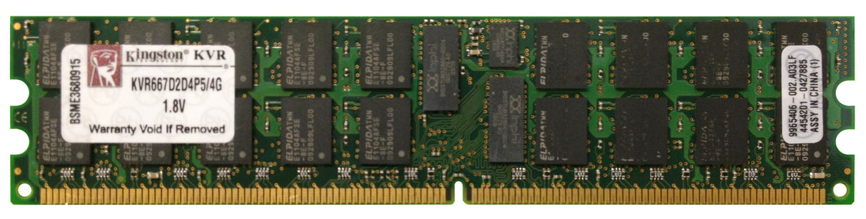 4GB 2Rx4 PC2-5300P DDR2-667 ECC, Kingston P/N: KVR667D2D4P5/4G