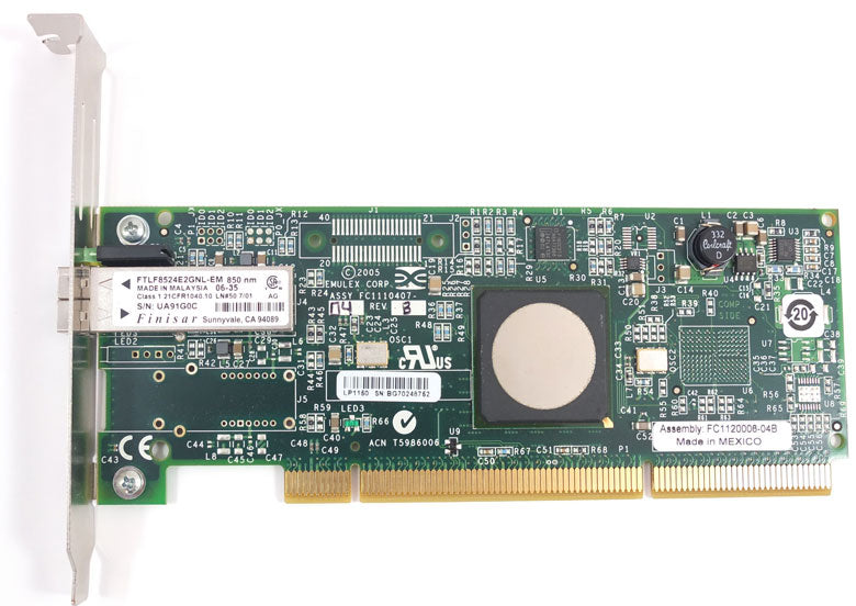 1P, 4Gb/s, PCI-x, EMULEX LP1150, FC, Full Profile, HP P/N: 410984-001