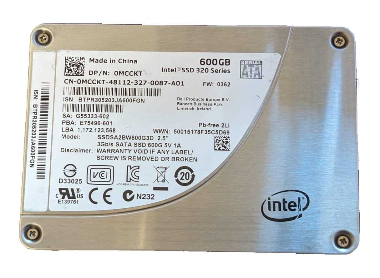 Intel 600GB SSD 320 Series Sata Ii Ssd 320 Series Intel 600GB SSD 320 Series SATA MLC
