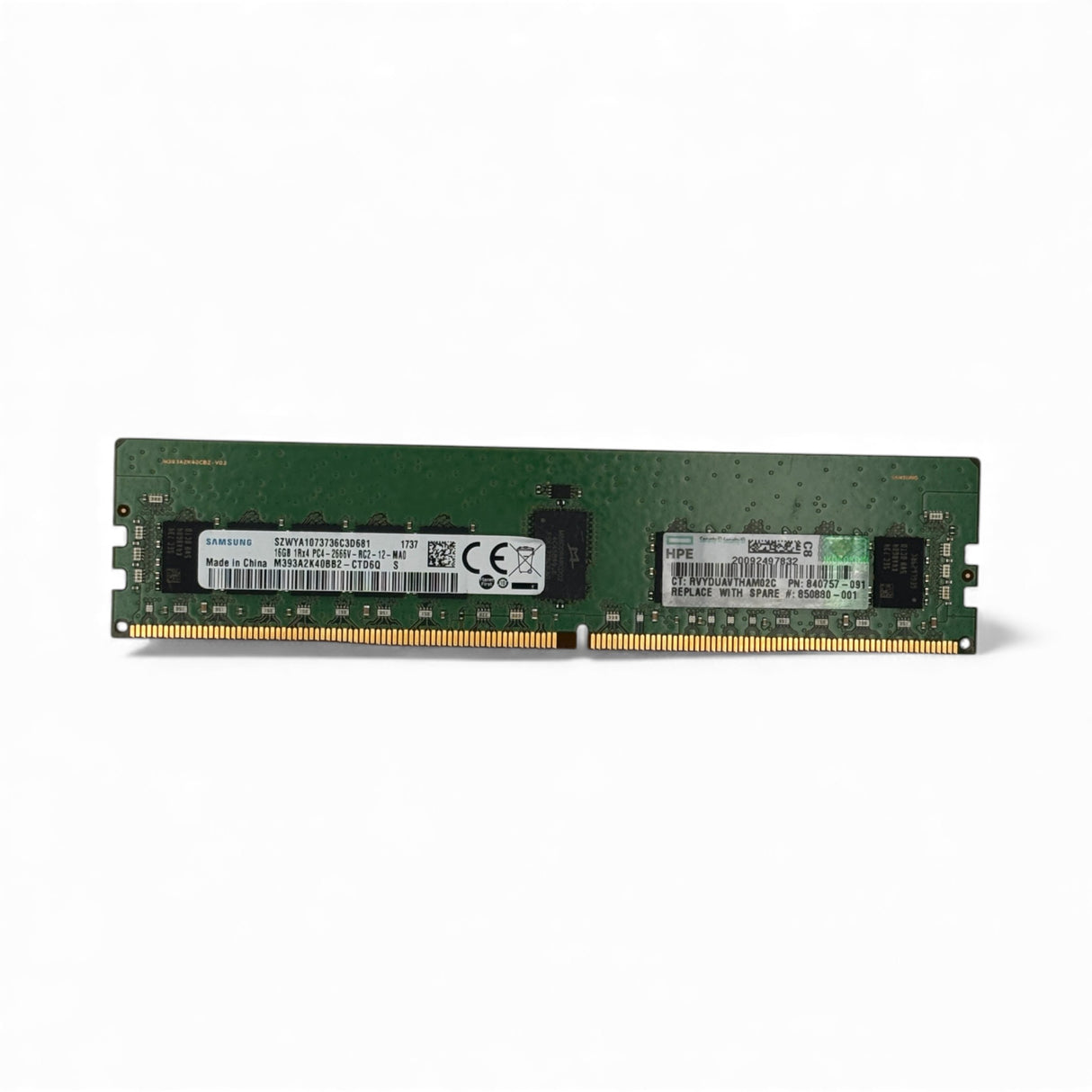 16GB 1Rx4 PC4-2666 Samsung M393A2K40BB2-CTD6Q HPE P/N:840757-091