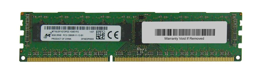 8GB 1Rx4 PC3-12800R Micron MT18JSF1G72PZ-1G6E1FG HP P/N: 647651-081