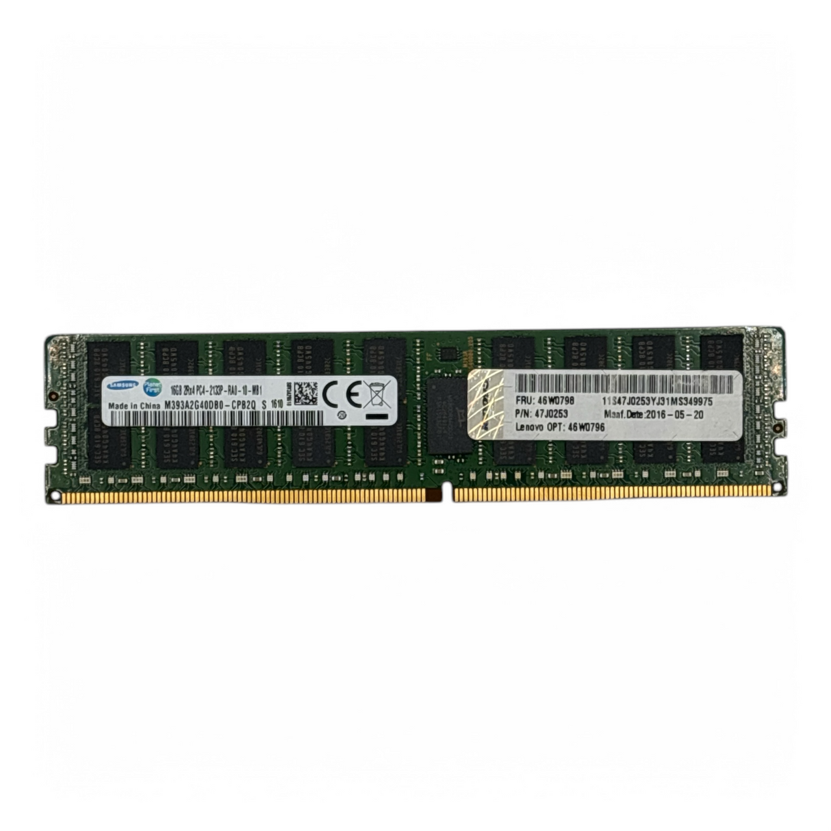 16GB 2Rx4 PC4-2133P Samsung M393A2G40DB0-CPB0Q Lenovo P/N: 47J0253