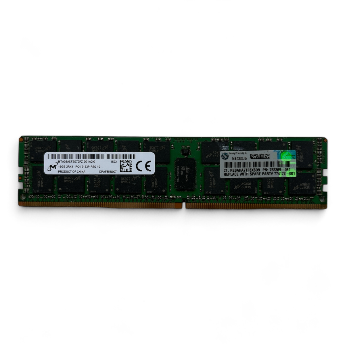 16GB 2Rx4 PC4-2133P Micron MTA36ASF2G72PZ-2G1A2IG HP P/N: 752369-081