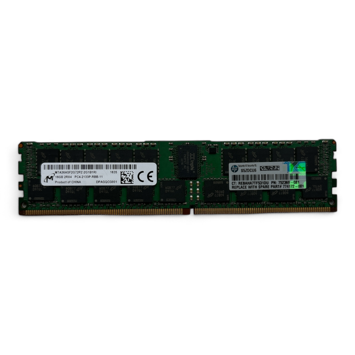 16GB 2Rx4 PC4-2133P Micron MTA36ASF2G72PZ-2G1B1RI HP P/N: 752369-081