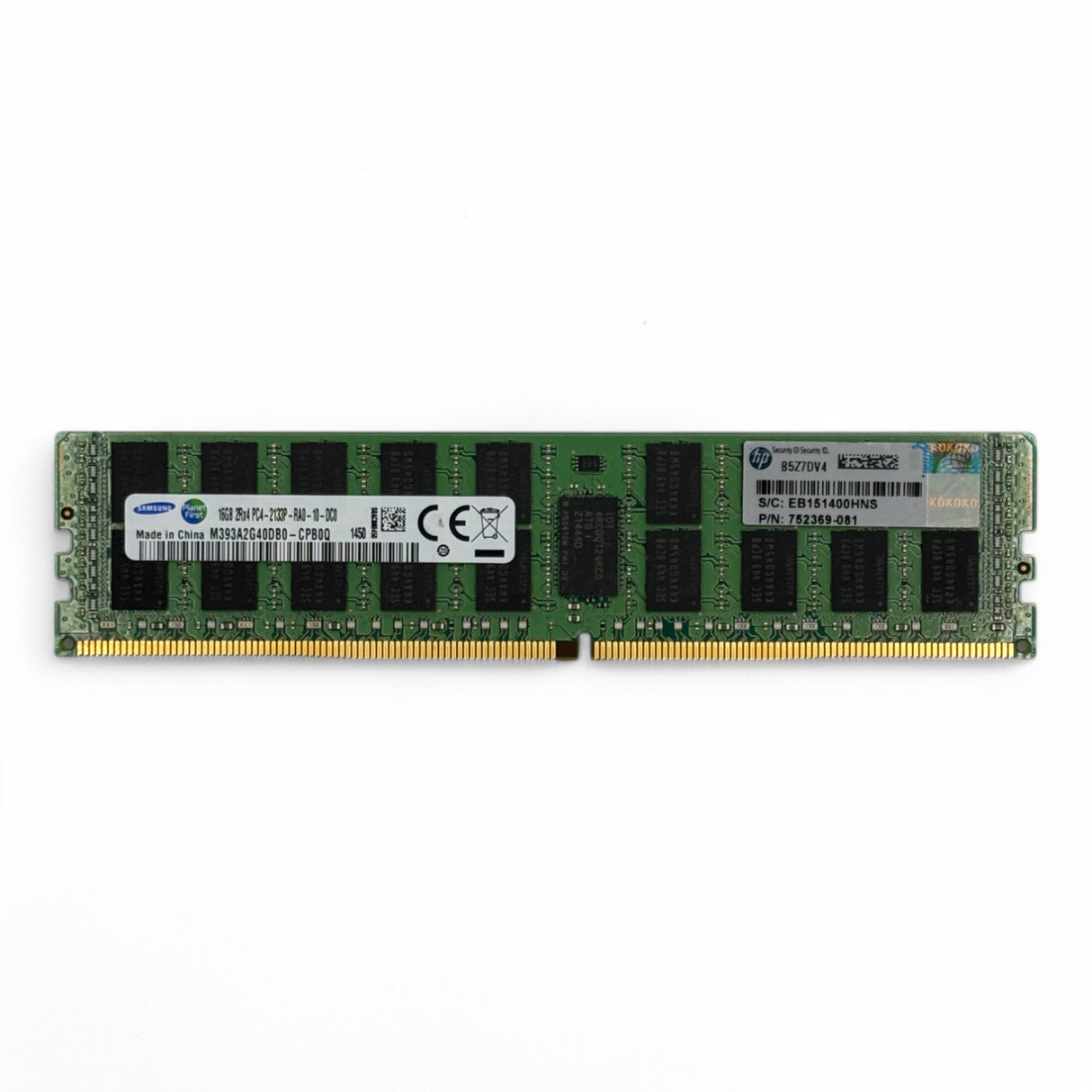 16GB 2Rx4 PC4-2133P Samsung M393A2G40DB0-CPB0Q HP P/N: 752369-081