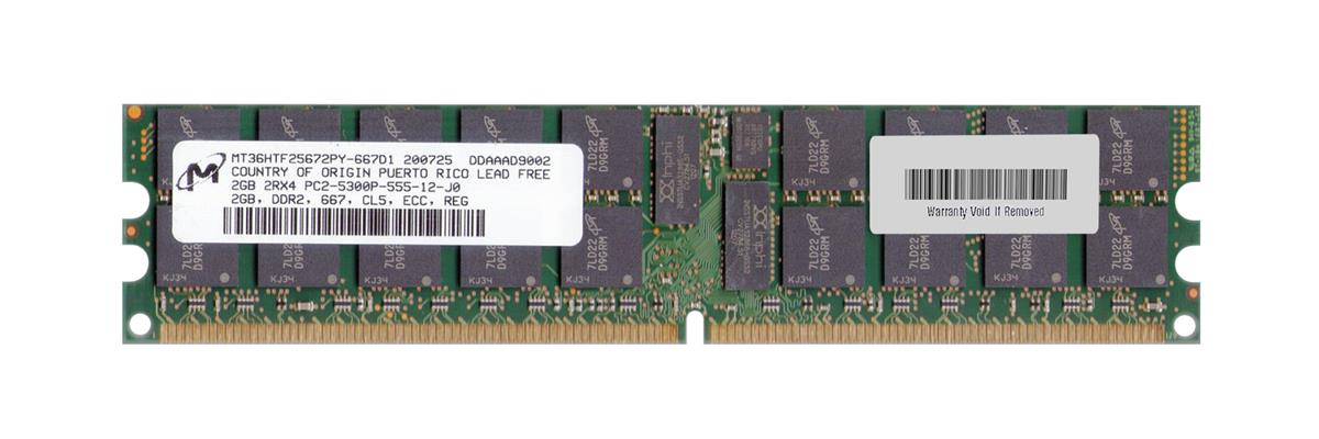 2GB 2Rx4 PC2-3200R ECC DDR2-400, Micron P/N: MT36HTF25672PY-667D1