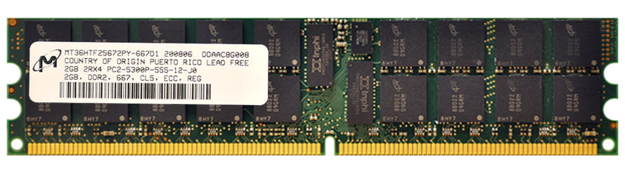 2GB 2Rx4 PC2-3200R ECC DDR2-400, Micron P/N: MT36HTF25672PY-667D1