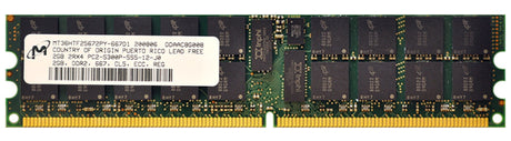 2GB 2Rx4 PC2-3200R ECC DDR2-400, Micron P/N: MT36HTF25672PY-667D1