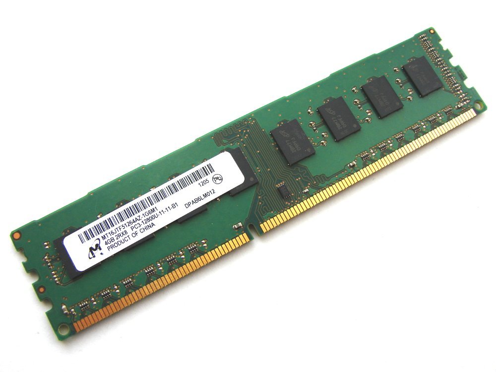  4GB 2Rx8 PC3-10600U DDR3-1333, Micron[P/N: MT16JTF51264AZ]