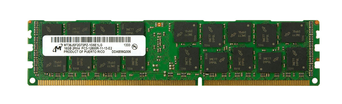 16GB 2Rx4 PC3-12800R DDR3-1600 ECC, Micron, HP MT36JSF2G72PZ-1G6E1LG, 672612-081