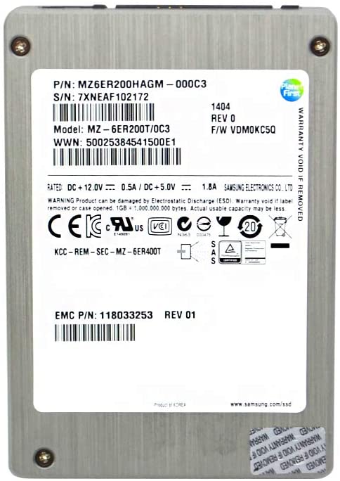 200GB SSD SAS 6Gbps 2.5" Samsung MZ-6ER200T-0C3