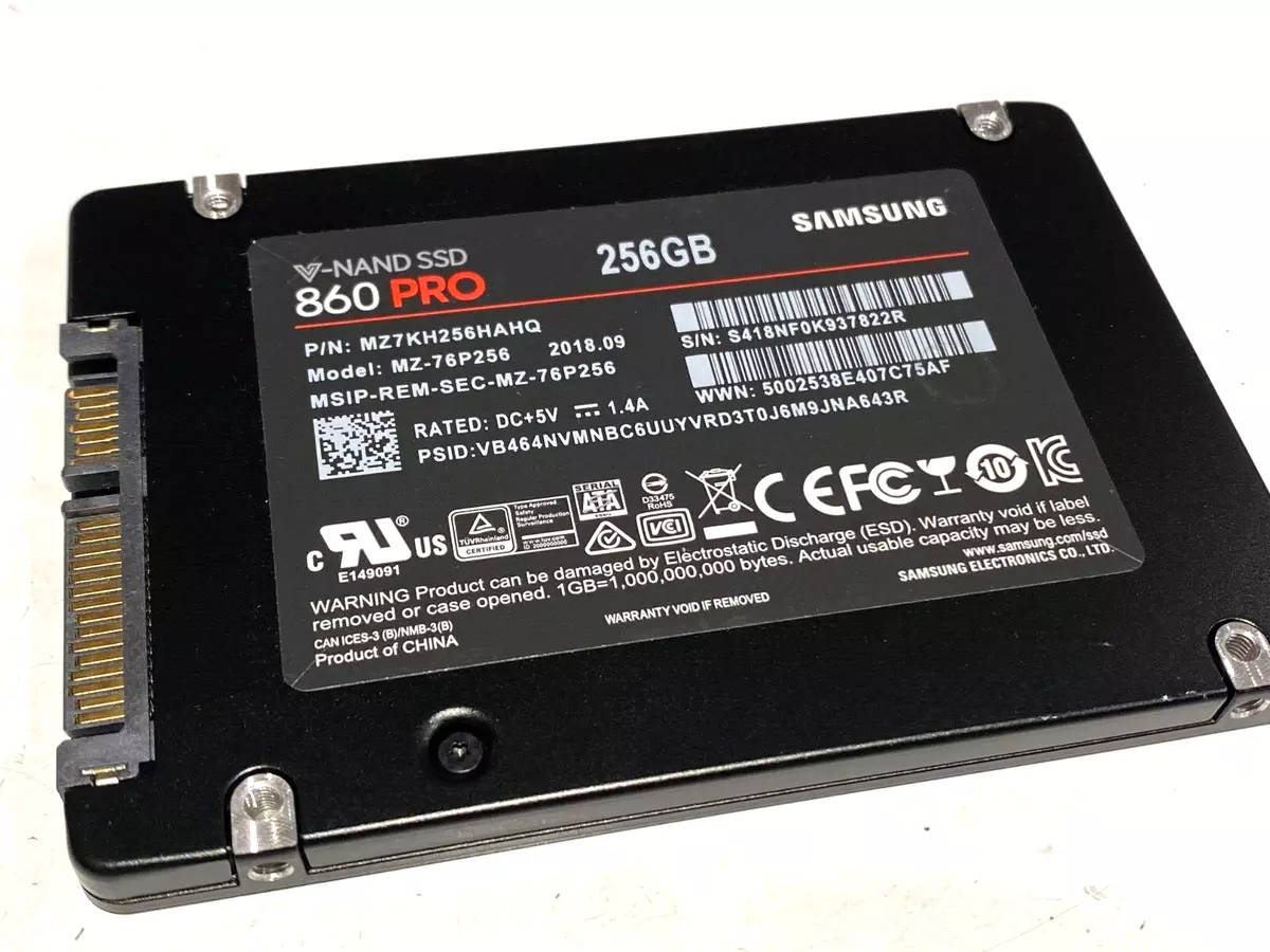 256GB SATA 2.5" SSD 6G Samsung 860 PRO MZ-76P256 P/N: MZ7KH256HAHQ