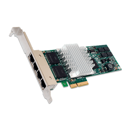 HP NC364T NIC 4-Port 1Gb/s Ethernet PCI-E, FP P/N: 435508-B21REFURB