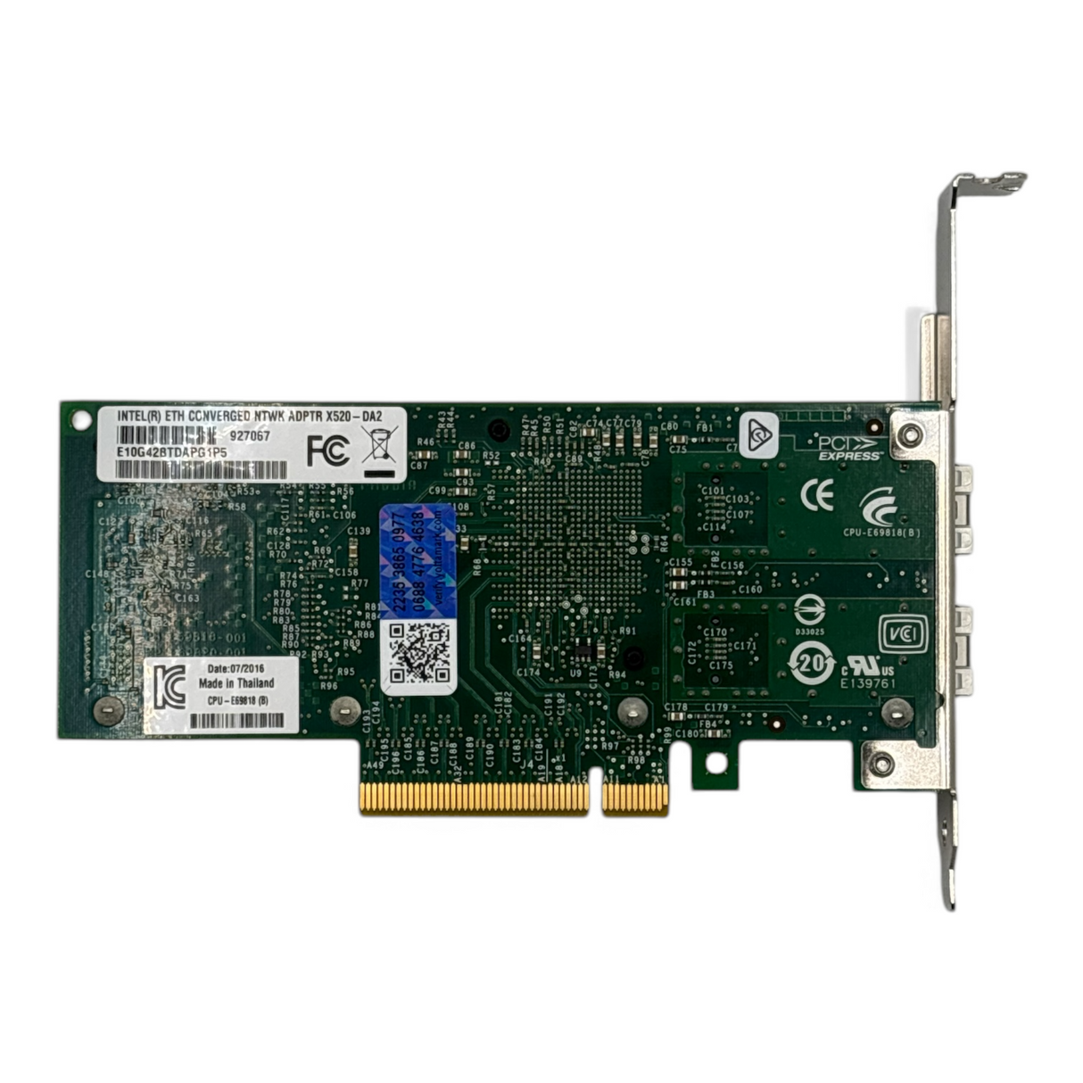 Intel X520-DA2 SFP+ Dual Port 10Gb/s Converged Network Adapter (Full Profile)